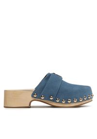 TOMMY HILFIGER - Tommy Hilfiger Chodaki Th Clog Suede FW0FW07171 Niebieski. Kolor: niebieski. Materiał: zamsz, skóra