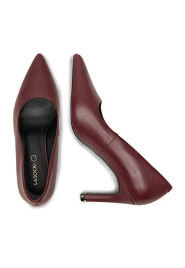 Lasocki Szpilki CEO-HY20077-1 Bordowy. Kolor: czerwony. Materiał: skóra. Obcas: na szpilce