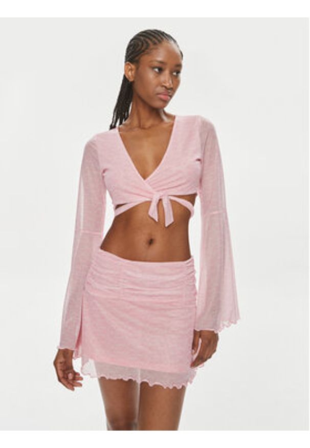 Juicy Couture Bluzka JCWCT23326 Różowy Slim Fit. Kolor: różowy. Materiał: syntetyk