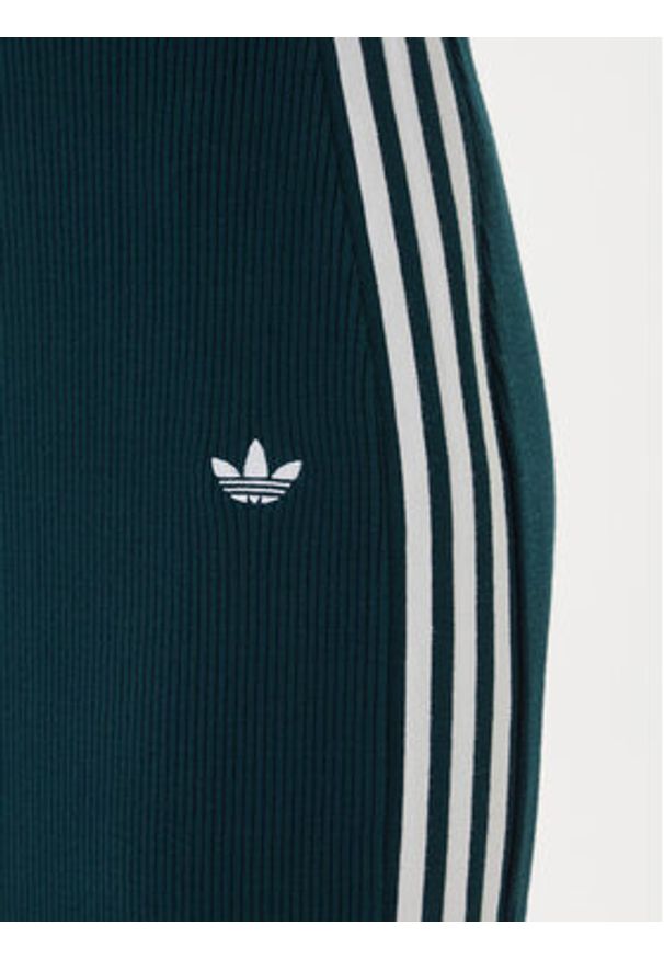 Adidas - adidas Spódnica ołówkowa adicolor Knit 3-Stripes JW2662 Zielony Regular Fit. Kolor: zielony. Materiał: wiskoza