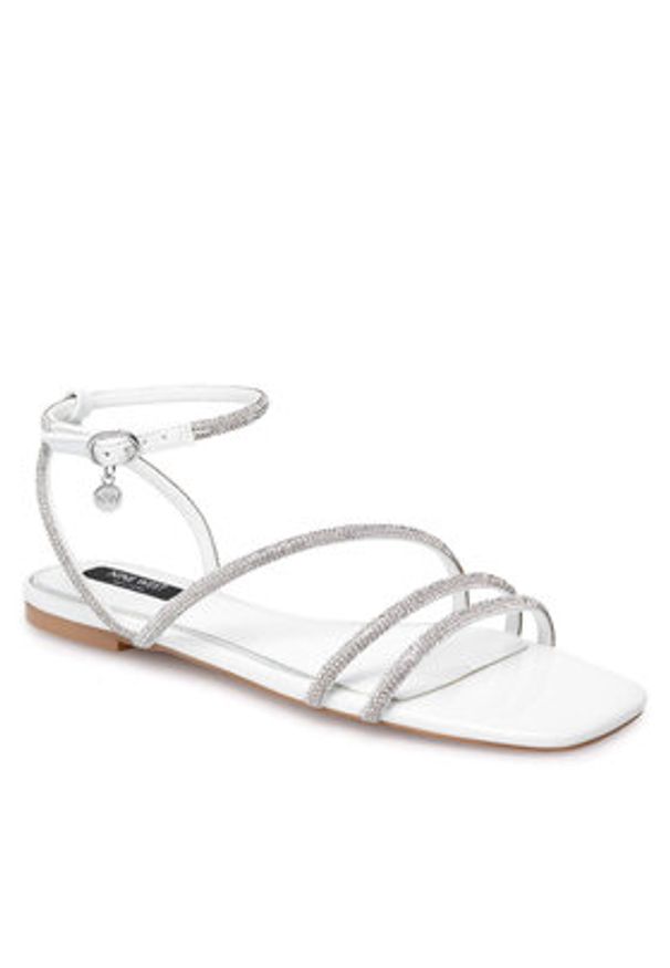 Nine West Sandały WFA2766-1 Biały. Kolor: biały. Materiał: skóra