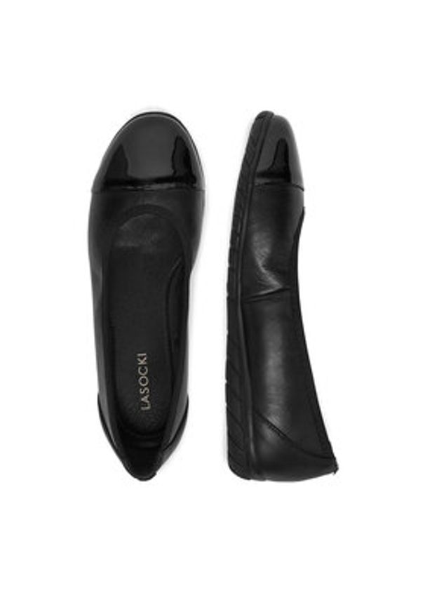 Lasocki Baleriny CEO-WI16-GRAPES-01 Czarny. Kolor: czarny. Materiał: skóra