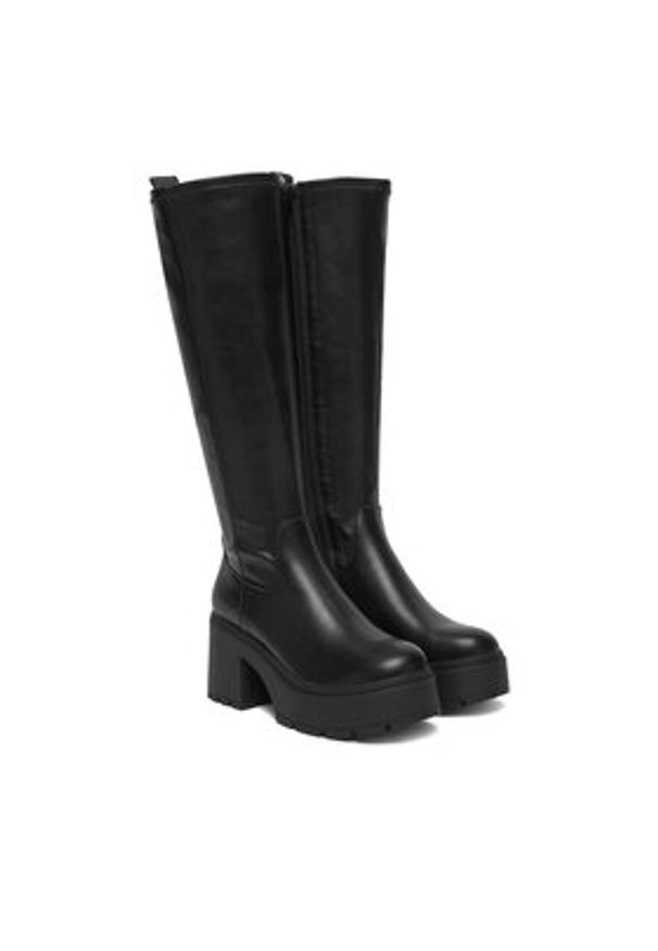 Buffalo Kozaki Mila Hi Boot 1220084 Czarny. Kolor: czarny. Materiał: skóra