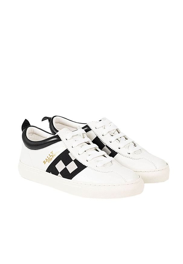 Bally Sneakersy "Lvita" | 6231676 | Lvita | Kobieta | Biały. Kolor: biały. Materiał: skóra. Wzór: nadruk, aplikacja