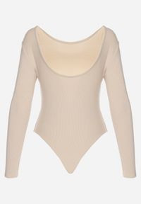 Born2be - Jasnobeżowe Body w Klasycznym Stylu Sadirise. Okazja: na co dzień. Kolor: beżowy. Długość rękawa: długi rękaw. Długość: długie. Styl: klasyczny #3