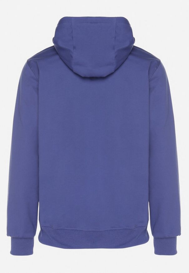 Born2be - Granatowo-Niebieska Bluza z Bawełną i Kapturem z Kieszenią i Sznurkami Parhiris. Okazja: na co dzień. Typ kołnierza: kaptur. Kolor: niebieski. Materiał: bawełna. Styl: klasyczny, elegancki, casual