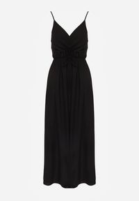 Renee - Czarna Sukienka z Wiskozy Anomaria. Kolor: czarny. Materiał: wiskoza. Długość rękawa: na ramiączkach. Sezon: lato. Typ sukienki: rozkloszowane, kopertowe. Długość: maxi #6