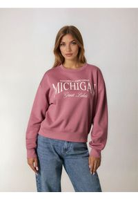 Sinsay - Bluza crewneck - różowy. Kolor: różowy