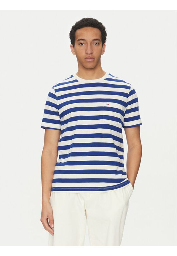 TOMMY HILFIGER - Tommy Hilfiger T-Shirt Essential MW0MW37283 Niebieski Regular Fit. Kolor: niebieski. Materiał: bawełna