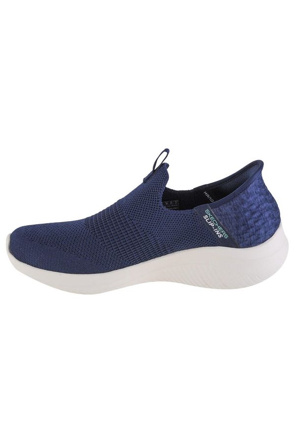 skechers - Buty do chodzenia damskie, Skechers Ultra Flex 3.0 Smooth Step. Kolor: niebieski. Materiał: guma, materiał, tkanina, syntetyk. Sport: turystyka piesza