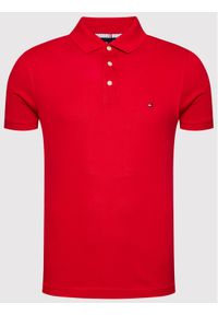 TOMMY HILFIGER - Tommy Hilfiger Polo 1985 MW0MW17771 Czerwony Slim Fit. Typ kołnierza: polo. Kolor: czerwony. Materiał: bawełna #1