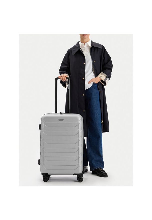Gino Rossi - Walizka średnia GINO ROSSI. Kolor: srebrny