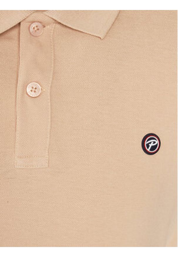 Petrol Industries Polo M-1040-POL002 Pomarańczowy Slim Fit. Typ kołnierza: polo. Kolor: pomarańczowy. Materiał: bawełna