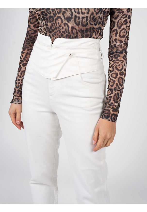Pinko Spodnie "Samantha" | 1J10V8 Y882 | Kobieta | Biały. Kolor: biały. Materiał: bawełna, elastan. Wzór: jednolity. Styl: elegancki
