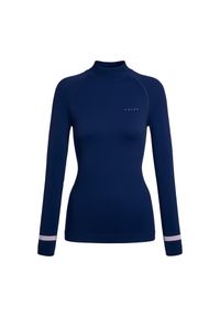 Damska koszulka z długim rękawem typu turtleneck Falke Warm. Typ kołnierza: golf. Kolor: niebieski. Długość rękawa: długi rękaw. Długość: długie. Styl: sportowy, elegancki #1