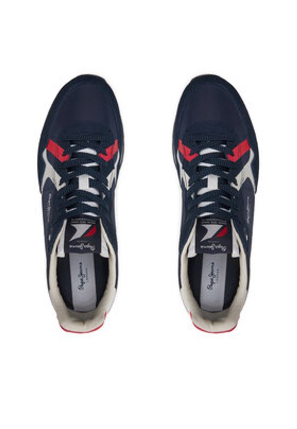 Pepe Jeans Sneakersy Brit Road M PMS40007 Granatowy. Kolor: niebieski. Materiał: materiał
