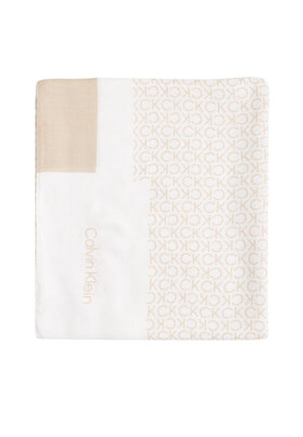 Calvin Klein Chusta K60K612706 Beżowy. Kolor: beżowy. Materiał: materiał