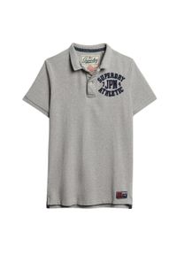 Polo Superdry Vintage Athletic. Typ kołnierza: polo. Kolor: szary. Styl: vintage #1