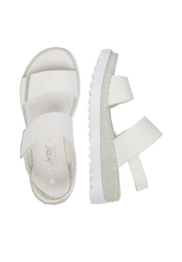 Rieker Sandały CEO-V4475-80 Biały. Kolor: biały. Materiał: syntetyk, skóra