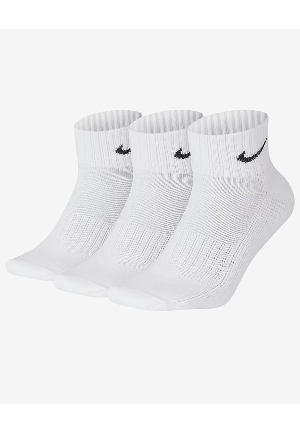 Nike U NK V CUSH ANKLE- 3P VALUE Skarpety Unisex. Kolor: biały. Materiał: bawełna, poliester, materiał
