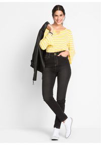 bonprix - Dżinsy o kroju slim fit, z dużą zawartością stretchu, high waist. Stan: podwyższony. Kolor: czarny #2