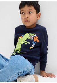 bonprix - Cienki sweter z czystej bawełny. Kolor: niebieski. Materiał: bawełna #2