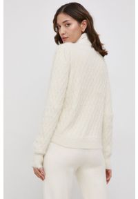 Vero Moda Sweter damski kolor kremowy. Okazja: na co dzień. Kolor: beżowy. Materiał: dzianina. Długość rękawa: długi rękaw. Długość: długie. Wzór: ze splotem. Styl: casual #5