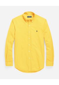 Ralph Lauren - RALPH LAUREN - Żółta koszula z haftowanym logo Slim Fit. Typ kołnierza: polo. Kolor: żółty. Materiał: bawełna. Długość rękawa: długi rękaw. Długość: długie. Wzór: haft #4