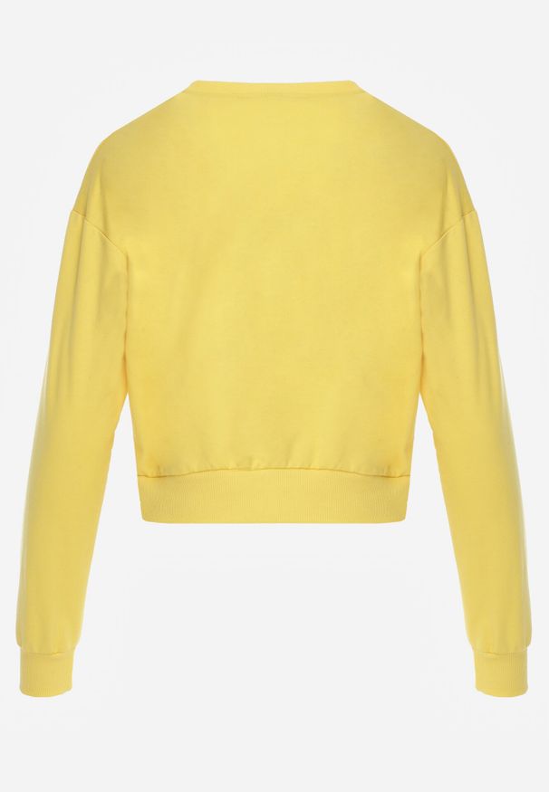 Born2be - Żółta Bluza z Dodatkiem Bawełny Wykończona Ściągaczami Evilaya. Okazja: na co dzień. Kolor: żółty. Materiał: bawełna. Długość rękawa: długi rękaw. Długość: długie. Styl: casual, sportowy