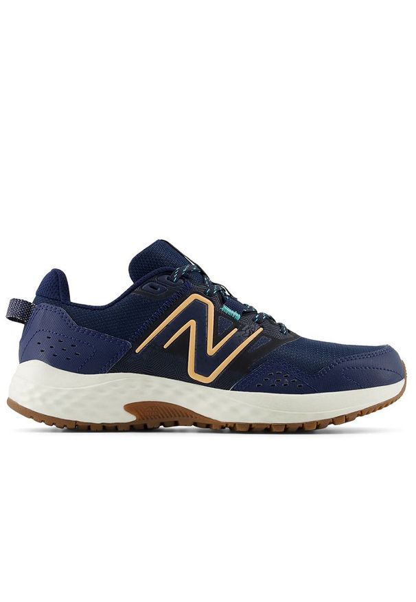 Buty New Balance WT410CS8 – granatowe. Zapięcie: sznurówki. Kolor: niebieski. Materiał: materiał, syntetyk, guma. Szerokość cholewki: normalna. Sport: fitness
