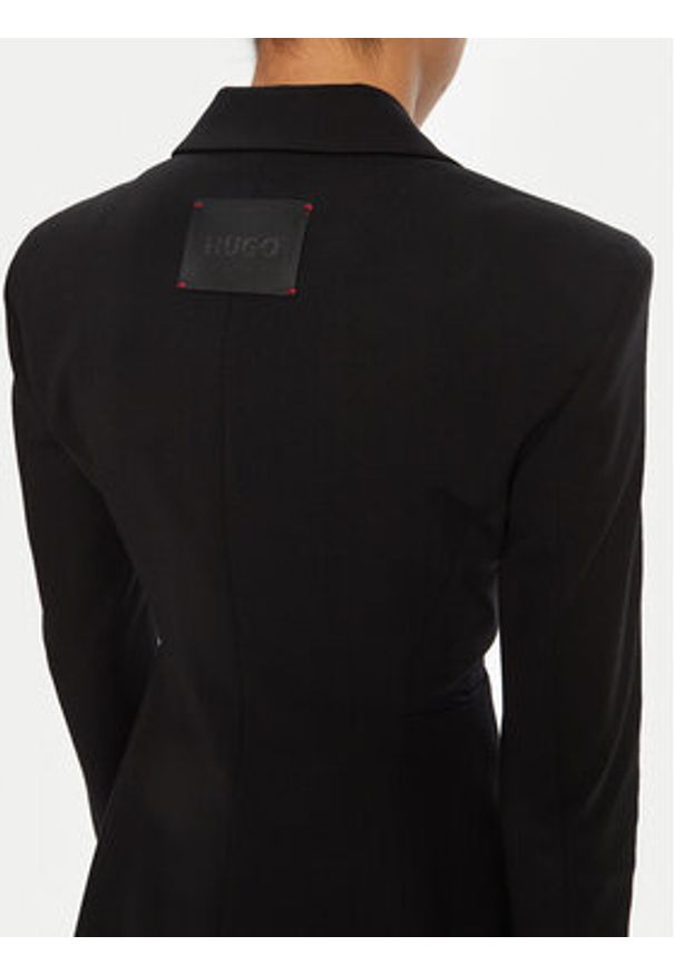 Hugo - HUGO Marynarka Azera-1 50540392 Czarny Regular Fit. Kolor: czarny. Materiał: syntetyk