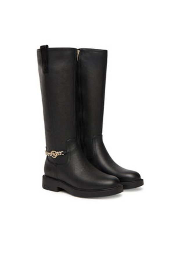 Guess Kozaki FLFYON FAL11 Czarny. Kolor: czarny. Materiał: skóra