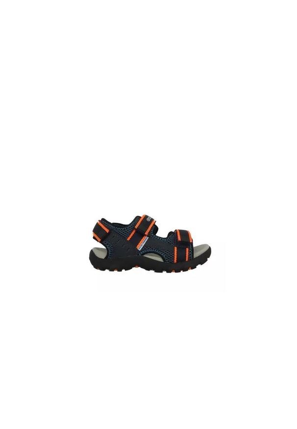 Geox - Sandały GEOX JR SANDAL STRADA A Niebieski. Kolor: niebieski. Materiał: syntetyk, skóra. Sezon: lato