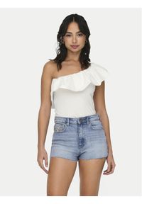 only - ONLY Bluzka Soffy 15320339 Biały Regular Fit. Kolor: biały. Materiał: bawełna