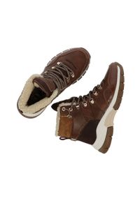 MEXX - Mexx - Trapery Ankle Boots Faylin. Nosek buta: okrągły. Zapięcie: sznurówki. Kolor: brązowy. Materiał: syntetyk, materiał, skóra ekologiczna, guma. Szerokość cholewki: normalna. Obcas: na obcasie. Wysokość obcasa: średni #3