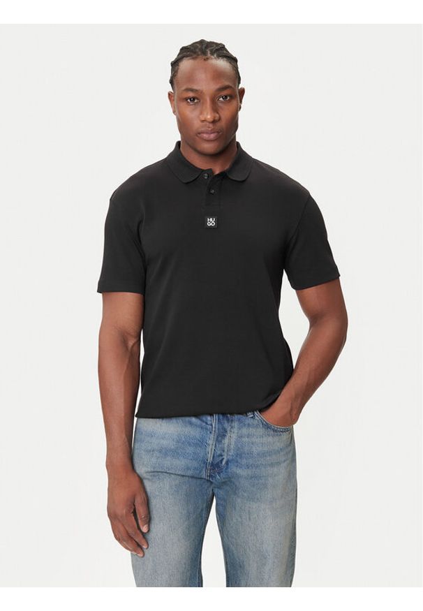 Hugo - HUGO Polo Deabono_D 50517638 Czarny Regular Fit. Typ kołnierza: polo. Kolor: czarny. Materiał: bawełna