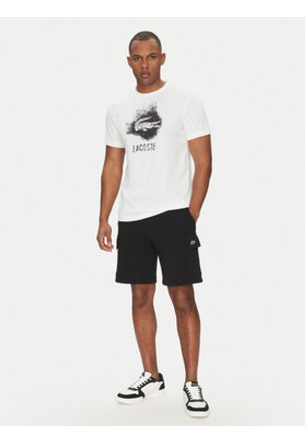 Lacoste Szorty sportowe GH9743 Czarny Regular Fit. Kolor: czarny. Materiał: bawełna. Styl: sportowy