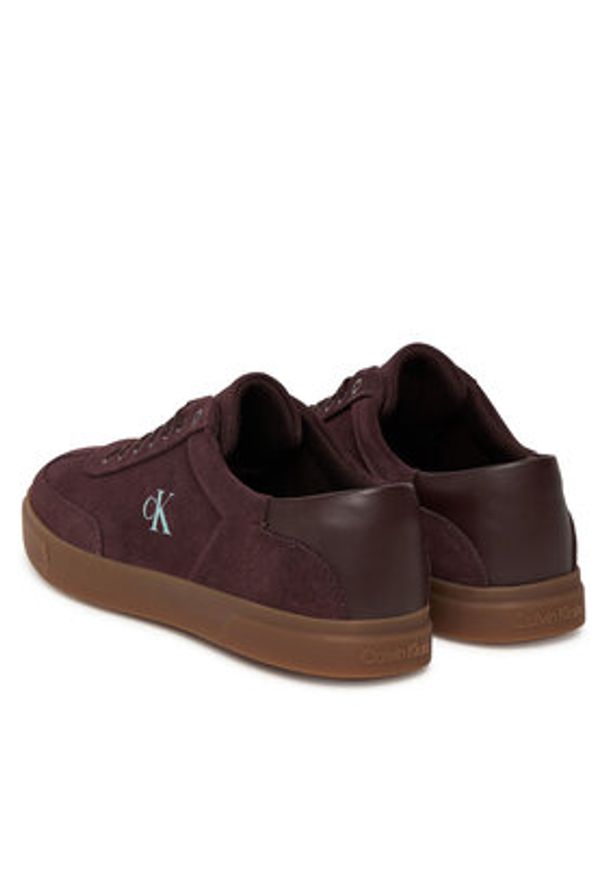 Calvin Klein Sneakersy Low Pro Cups Lace Up Sue Mix Mg HW0HW02683 Bordowy. Kolor: czerwony. Materiał: zamsz, skóra