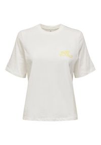 only - ONLY T-Shirt 15295382 Biały Regular Fit. Kolor: biały. Materiał: bawełna