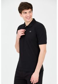 La Martina - LA MARTINA Czarne męskie polo z małym logo, Rozmiar XL. Typ kołnierza: polo. Kolor: czarny #4
