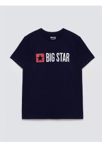 Big-Star - Koszulka męska z logo BIG STAR granatowa Quado 403. Okazja: na co dzień. Kolor: niebieski. Materiał: jeans, dresówka, denim, dzianina. Wzór: nadruk. Sezon: wiosna. Styl: klasyczny, casual #2
