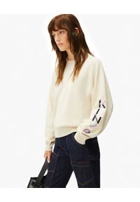 Kenzo - KENZO - Beżowy sweter The Winter Capsule. Kolor: beżowy. Materiał: bawełna, wełna. Długość rękawa: długi rękaw. Długość: długie