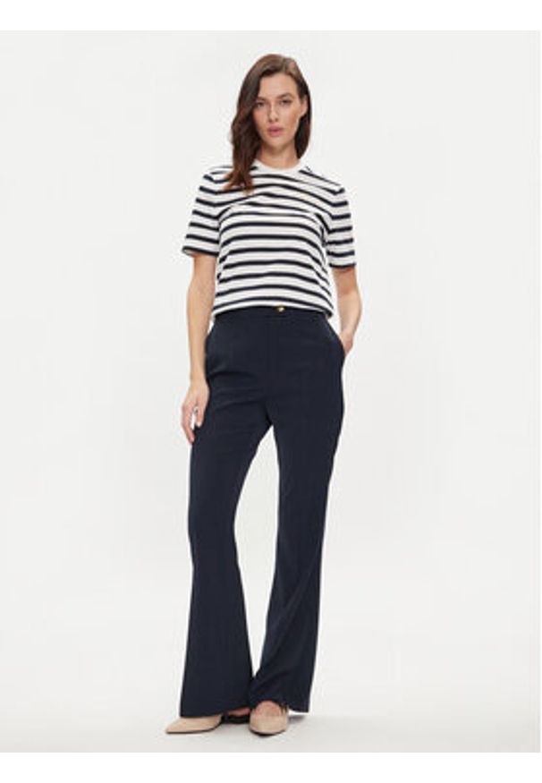 TOMMY HILFIGER - Tommy Hilfiger Spodnie materiałowe Gold Button WW0WW42455 Granatowy Flare Fit. Kolor: niebieski. Materiał: syntetyk