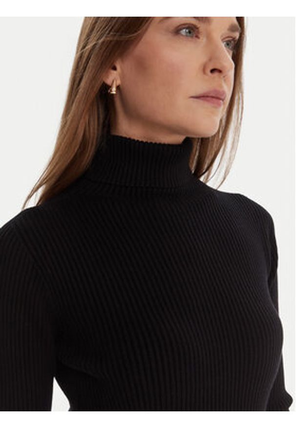 Kontatto Sukienka dzianinowa 3M0827C Czarny Slim Fit. Kolor: czarny. Materiał: syntetyk