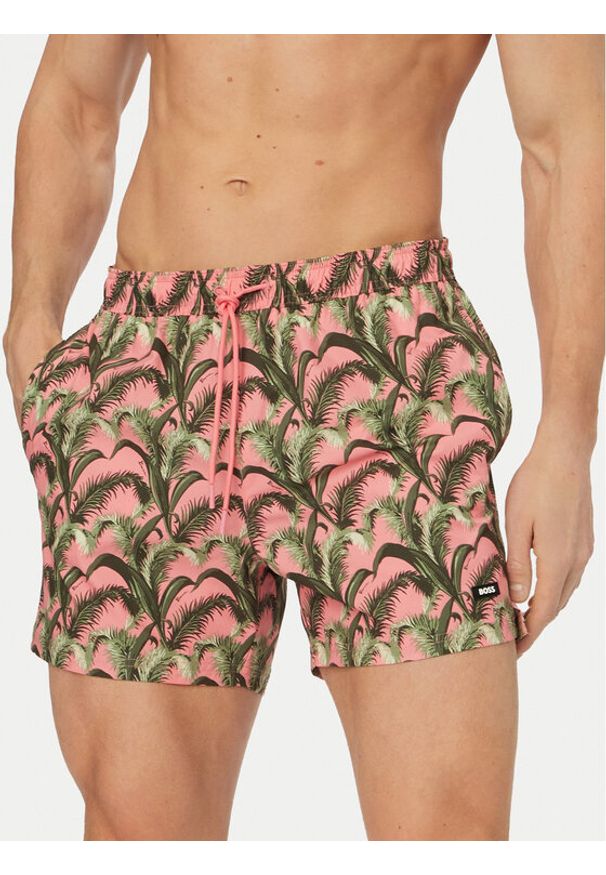 BOSS Szorty kąpielowe Pike 50561145 Różowy jasny Regular Fit. Kolor: różowy. Materiał: syntetyk