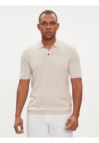 Calvin Klein Polo K10K113053 Beżowy Regular Fit. Typ kołnierza: polo. Kolor: beżowy. Materiał: bawełna