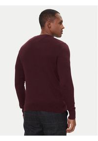 TOMMY HILFIGER - Tommy Hilfiger Sweter MW0MW28046 Bordowy Regular Fit. Kolor: czerwony. Materiał: bawełna #5