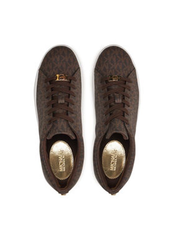 MICHAEL Michael Kors Sneakersy Keaton Lace Up 43R4KTFS1B Brązowy. Kolor: brązowy. Materiał: skóra