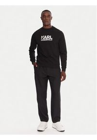 Karl Lagerfeld - KARL LAGERFELD Bluza 705091 554917 Czarny Regular Fit. Typ kołnierza: dekolt w karo. Kolor: czarny. Materiał: bawełna