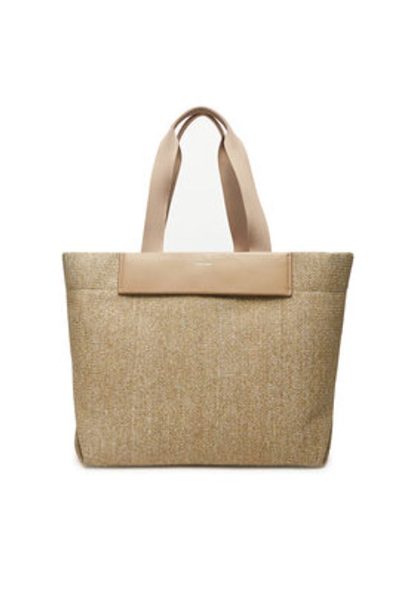 Calvin Klein Torebka Ck Raffia Large Shopper K60K613025 Beżowy. Kolor: beżowy